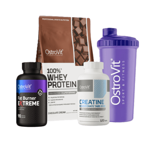 PackQueima-v1 (1) Pack Queima e Recuperação Ostrovit: Whey+Creatina+Fat Burner+Shaker